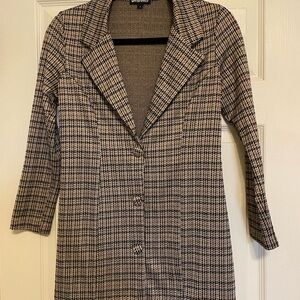 Tan/Brown/Black Houndstooth Light Jacket
